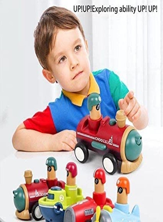 RAMPKD Cute Transport Push N GO 4PCS Set Baby Car Toy for 1 2 Years Old Toddler, Press Go Cars Boys Girls Infant Children Gift, Wind Up Toy (4pc Transport) - Image 5